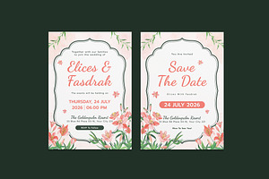 Lilies Valley Wedding Invitation, an Invitation Template by iDoodle Studio