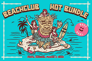 BEACHCLUB BUNDLE (FONT-BRUSH-FRAME)