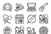 400 Pizza Shop Outline Icons, an Outline Icon by adenpinkstore (Thumbnail 1 of 8)
