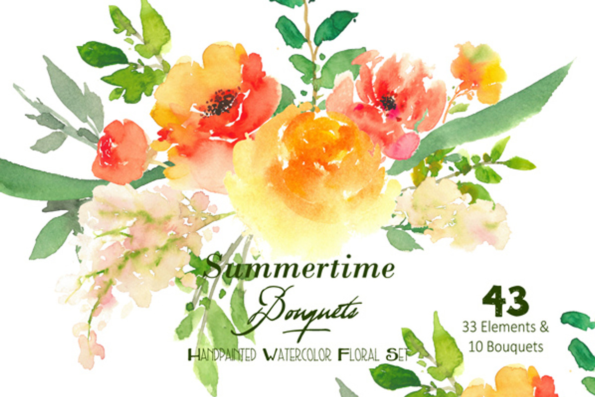 Summertime Bouquets - Watercolor Flo, an Illustration by SmallHouseBigPony (Photo 3 of 6)