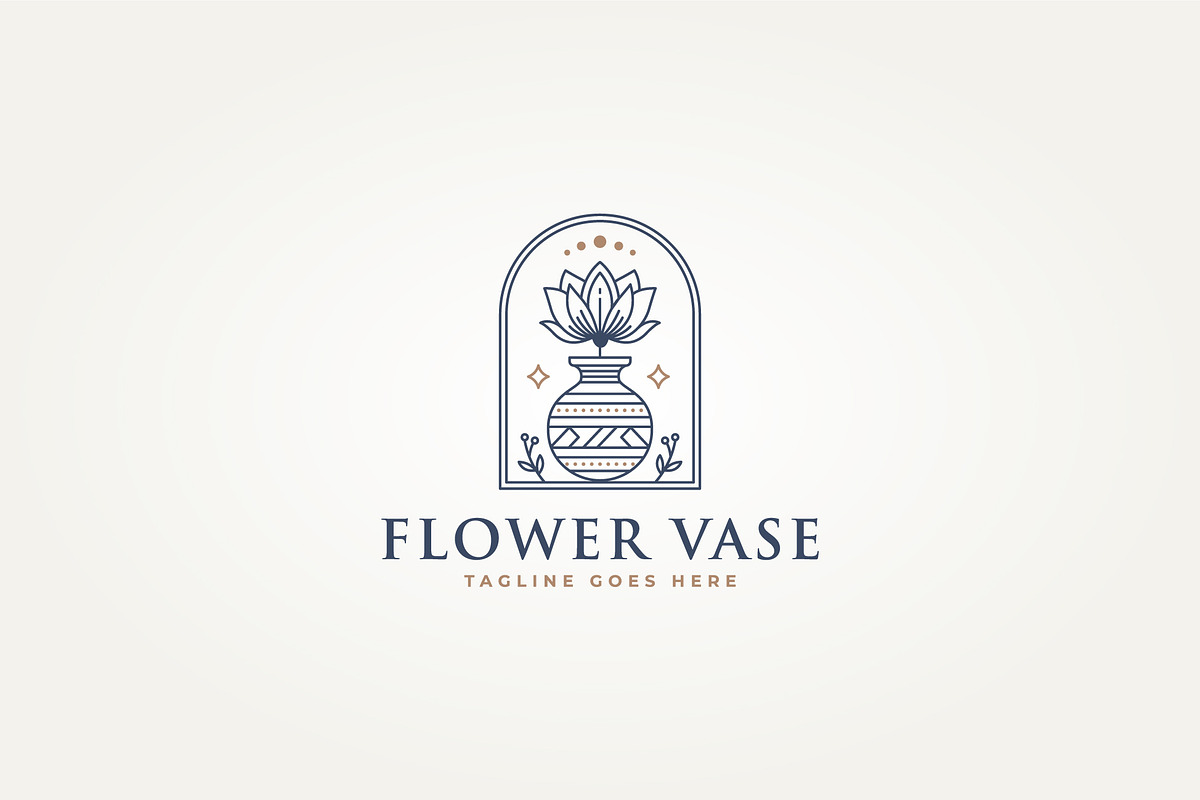 rose flower in a vase line art logo, a Branding & Logo Template by Blazybone (Photo 2 of 2)