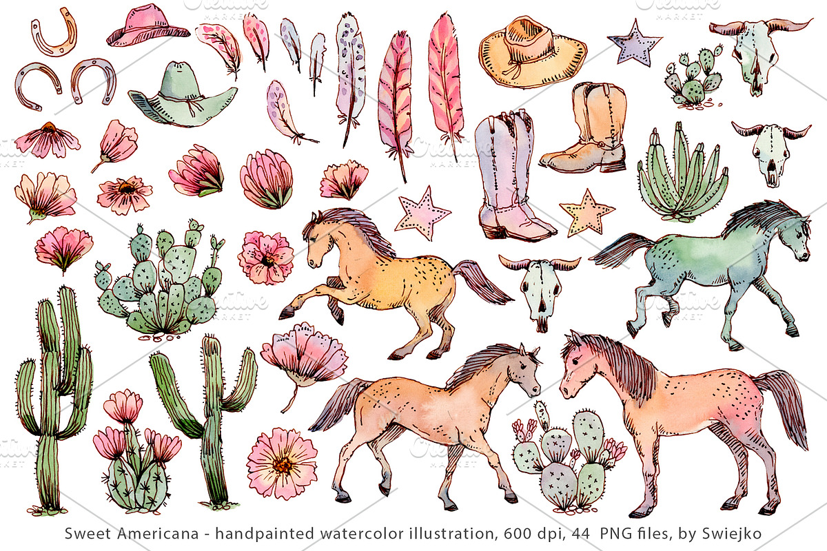 Cowgirl Clipart, Cute Western Girl, an Object Illustration by swiejko (Photo 2 of 8)