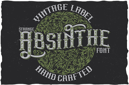 Strange Absinthe label typeface, a Symbol Font by Anton Antipov