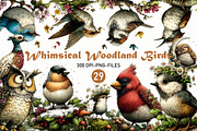 Whimsical Woodland Birds Clipart, a Seasonal Illustration by Designworld (Thumbnail 1 of 10)