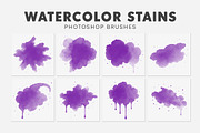 25 Watercolor Stains Brushes, a Brush Add-On by AB-TheDesigner (Thumbnail 3 of 4)