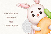 Cute Easter Bunny Watercolor Clipart, an Animal Illustration by ekossa_art (Thumbnail 5 of 5)