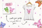 Watercolor Ice Cream Animals, an Illustration by TanataDesign (Thumbnail 3 of 4)