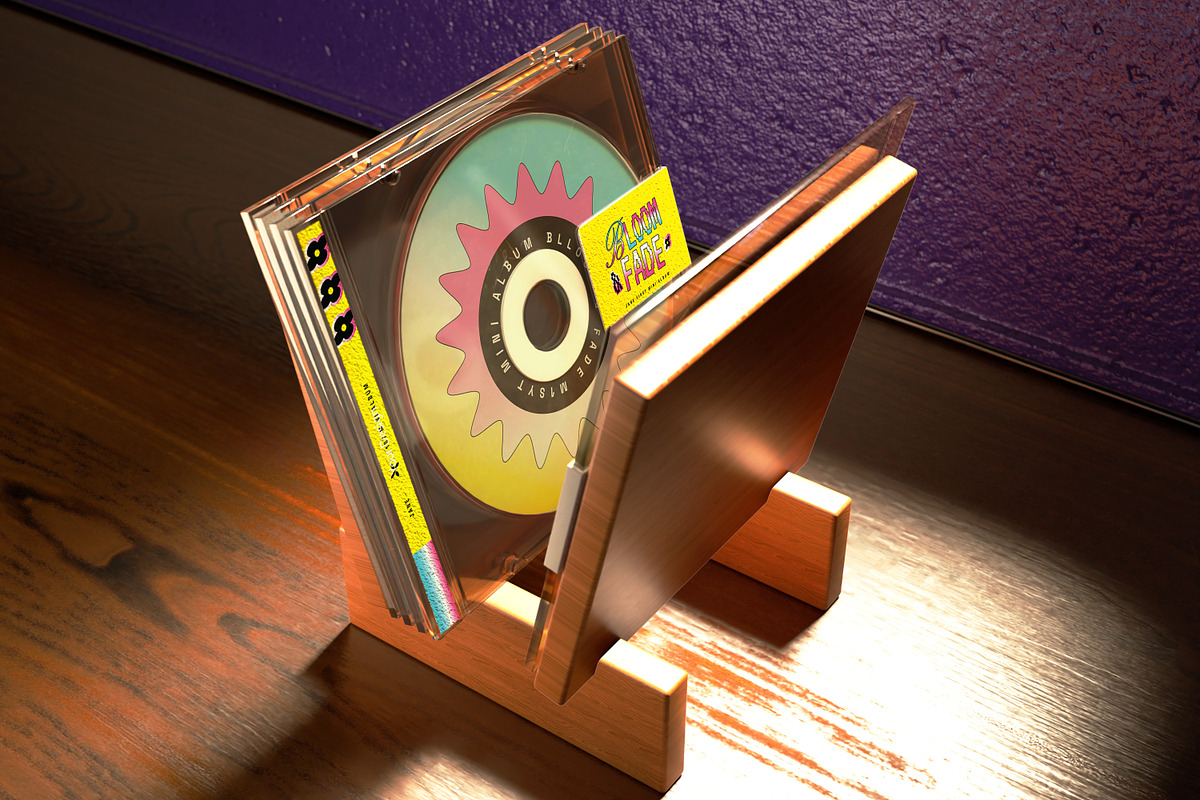 CD Music Cassette Mockup, a Product Mockup by graphicook (Photo 2 of 6)