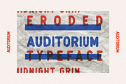 Auditorium, a Sans Serif Font by Midnight Grim (Thumbnail 1 of 4)