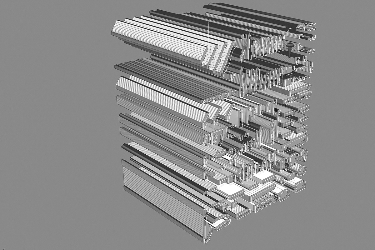 Molding Kitbash V1 - 128 Profile Set, an Architecture 3D Model by RoHo Productions (Photo 28 of 28)