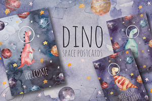 Cards With Dinosaurs In Space