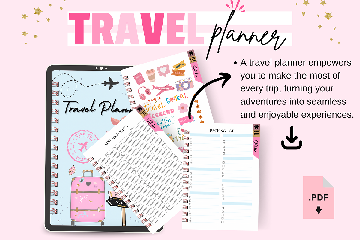 Chic Digital Travel Planner for Girl, a Templates & Theme by bellaROSEworkshop (Photo 8 of 10)