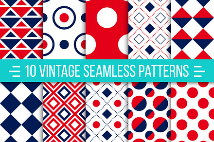 Seamless retro patterns set