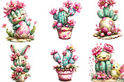 Whimsical Easter Cactus Clipart, an Illustration by Designking (Thumbnail 2 of 5)
