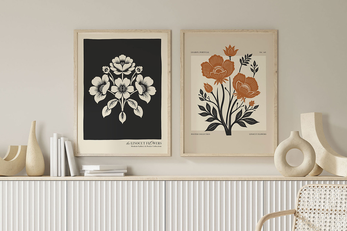 Linocut Flowers | Poster Builder, an Object Graphic by KetteCreate (Photo 4 of 12)