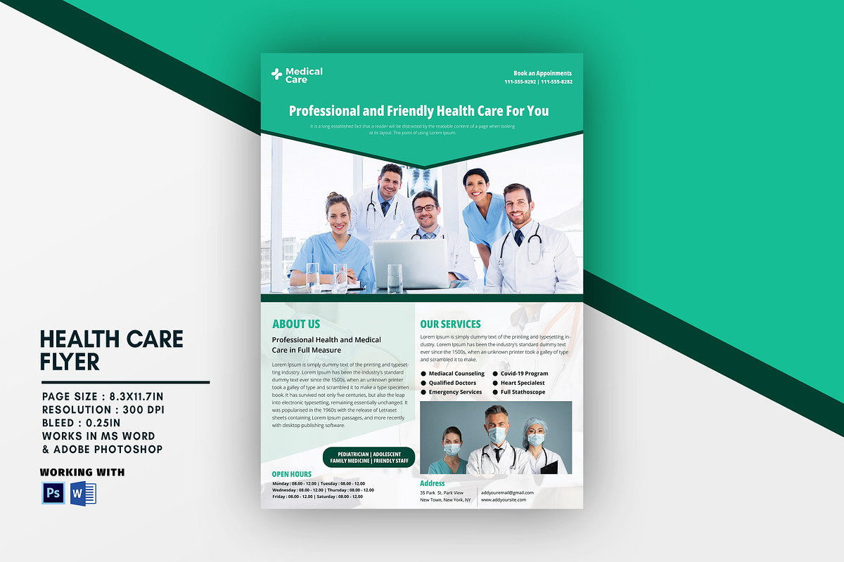 Health Care Flyer, a Flyer Template by Madhabi Studio (Photo 2 of 5)