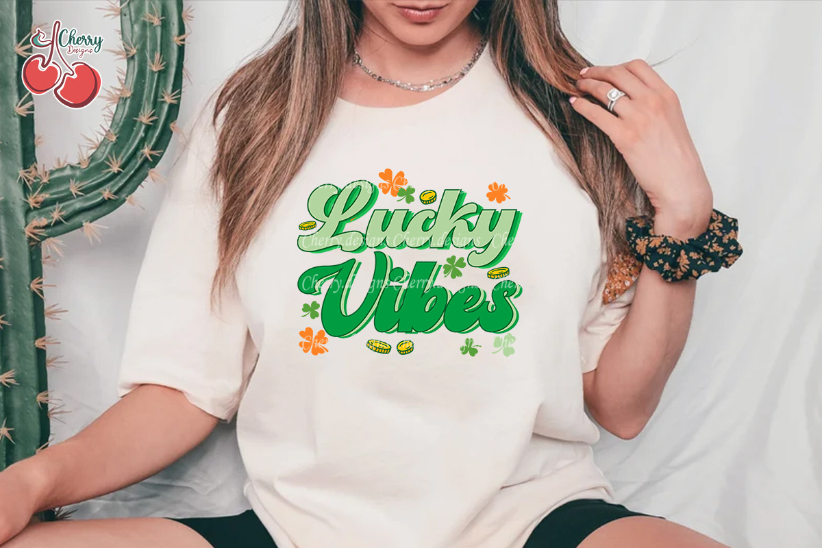 Lucky Vibes Shamrock St Patricks SVG, a Graphic by Cherry.designs (Photo 2 of 4)