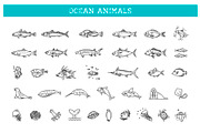 Ocean life. Underwater Fauna icons, an Outline Icon by Tettygreen (Thumbnail 1 of 2)