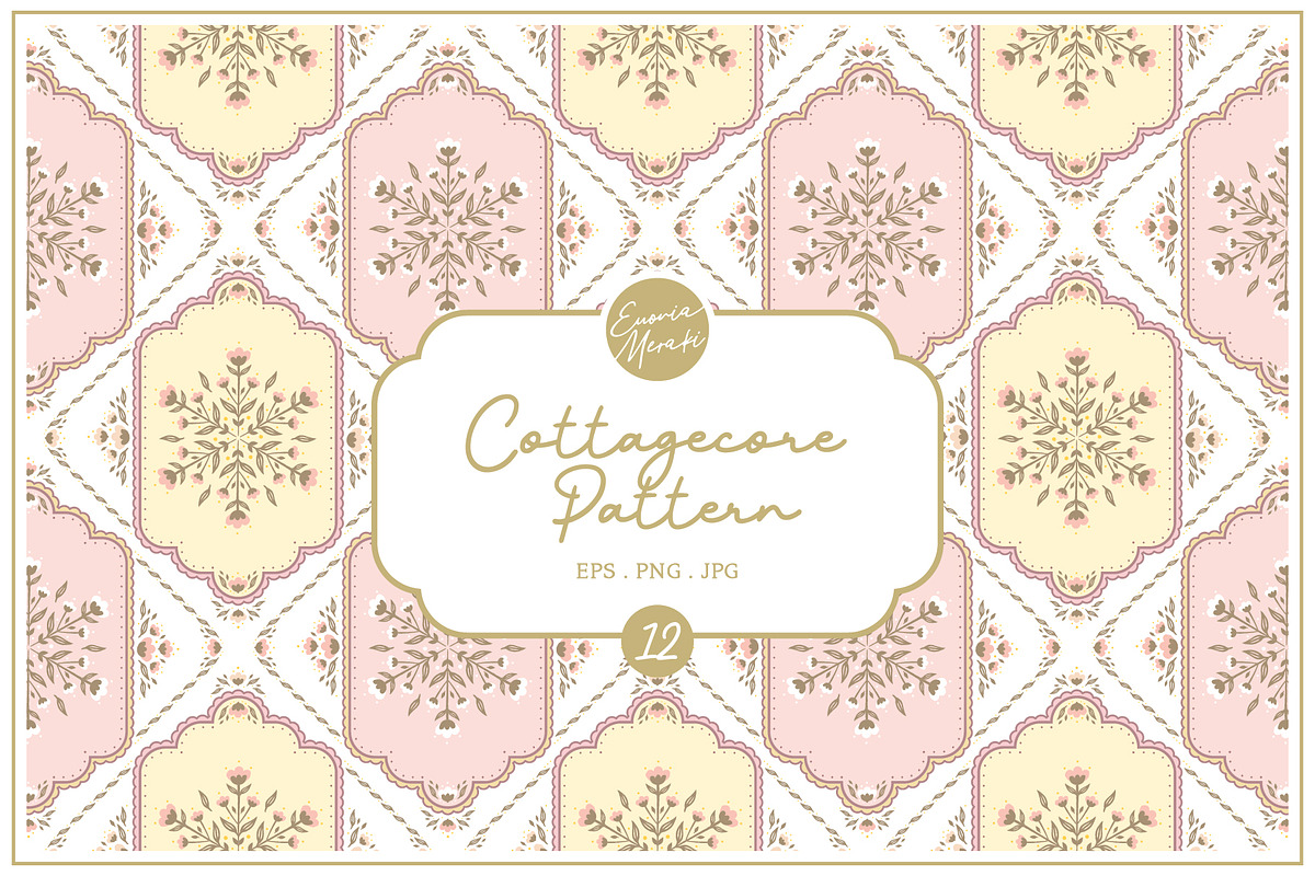 Cottagecore Pattern 12 Sweet Damask, a Pattern Graphic by Euonia Meraki (Photo 1 of 12)