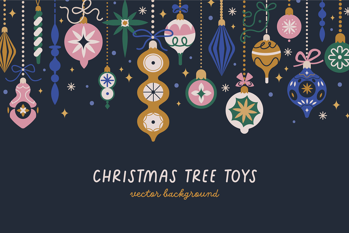 Christmas baubles banner background, a Decorative Illustration by Good Studio (Photo 1 of 3)