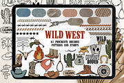 Wild West Procreate Brushes Stamps, a Brush Add-On by Brush Lab (Thumbnail 1 of 9)