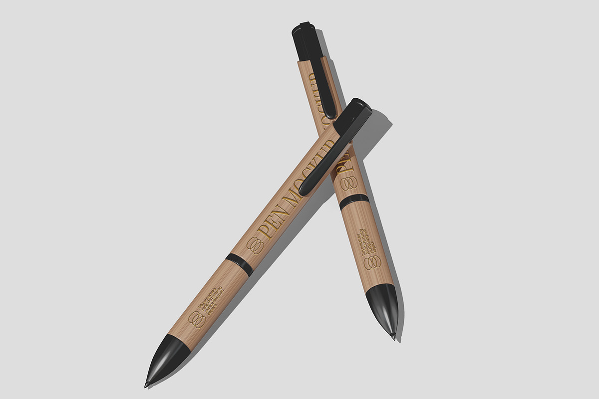 Bamboo Ballpoint Pen Mockup, a Pens & Pencil Mockup by Unerispace (Photo 5 of 5)