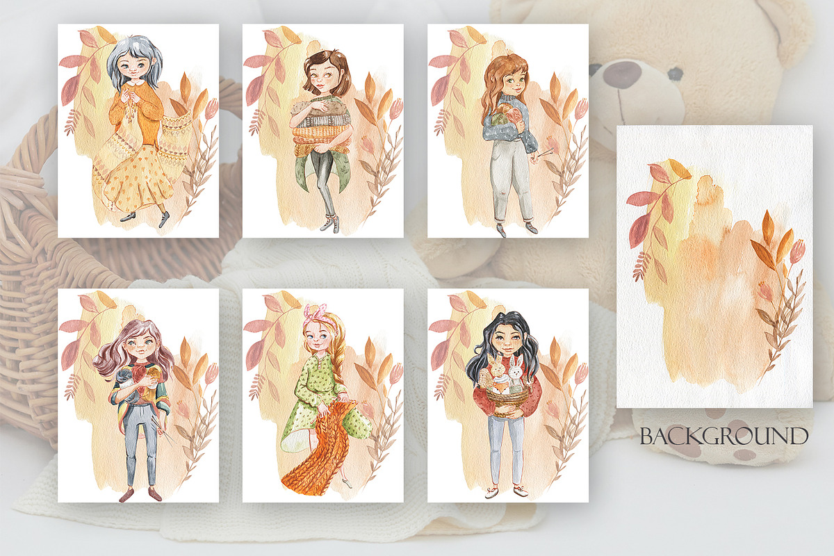 Lovely Knitting, an Illustration by Love Watercolor Store (Photo 7 of 12)