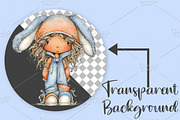 Whimsical Easter Girl Clipart Bundle, an Illustration by Canvas Craft (Thumbnail 2 of 7)