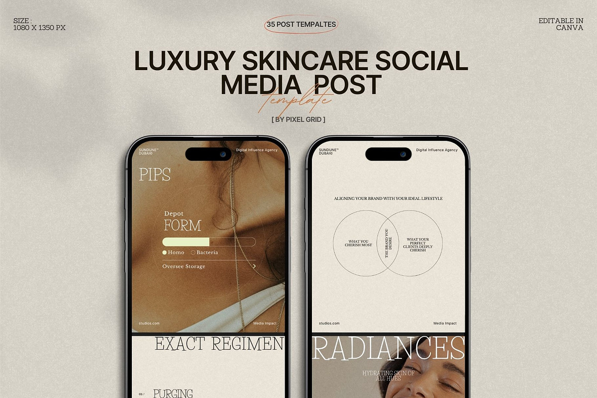 Curated Skincare Canva Posts