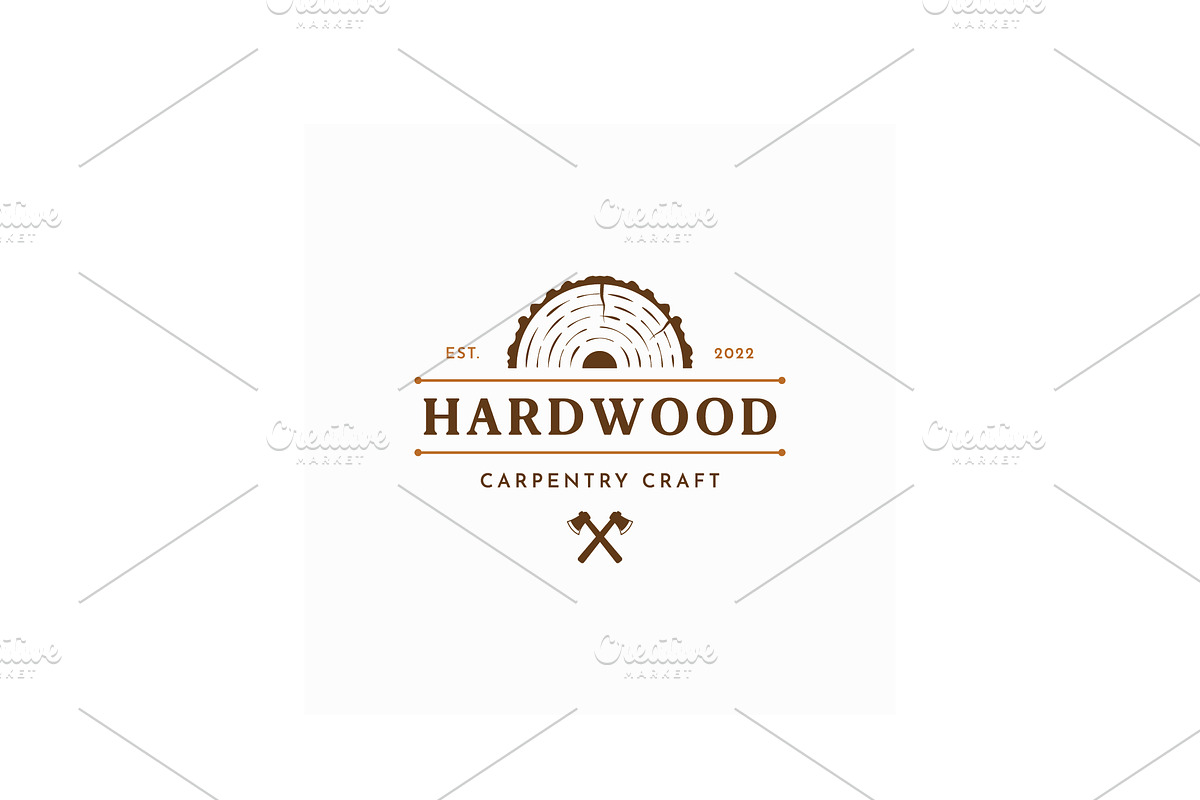 Retro vintage wood Logo design., a Branding & Logo Template by LOGOCREATIVE