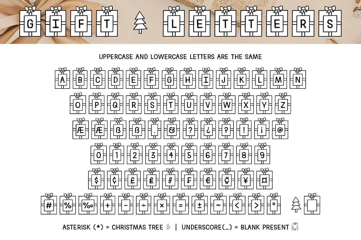Gift Letters, a Symbol Font by Brittney Murphy Design (Photo 2 of 2)