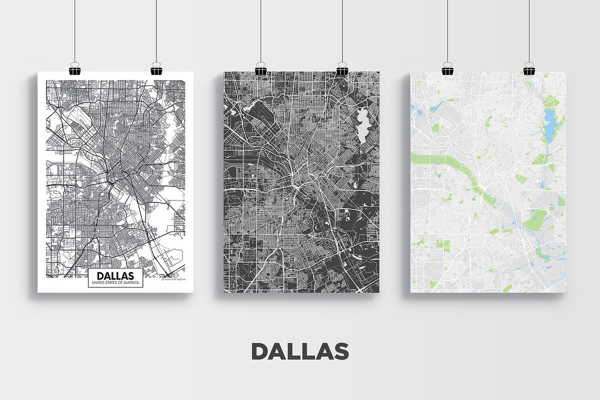5 maps of USA cities 3, a Transportation Illustration by MaximGertsen (Photo 2 of 10)