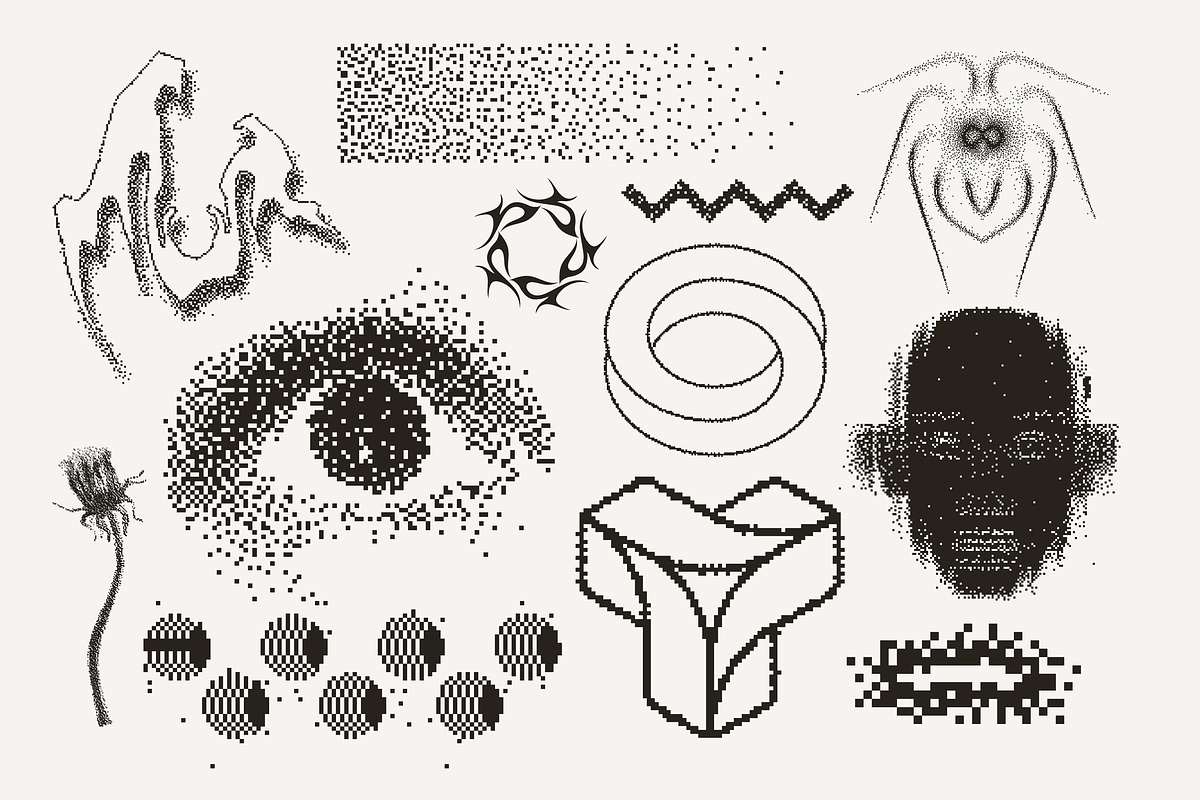 82 Vector Dither Y2K Shapes Pack, a Graphic by softulka (Photo 5 of 10)