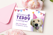 Let's Paw-ty Pet Birthday Invitation, a Design Template by TemplateCastleStore (Thumbnail 3 of 9)