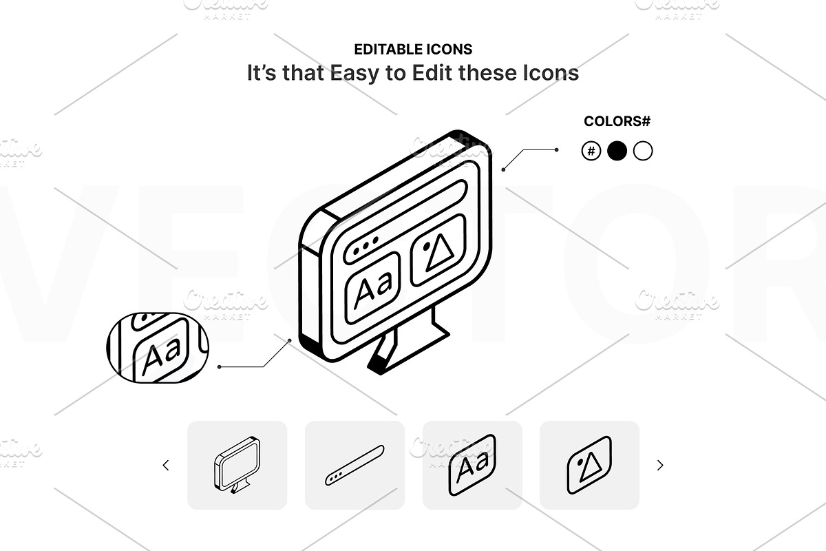 Isometric Graphic Design Icons, an Icon by Vectors Market (Photo 3 of 5)