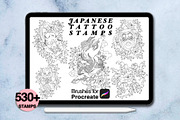 550 Japanese tattoo for procreate, a Brush Add-On by Arts For Peace (Thumbnail 3 of 9)