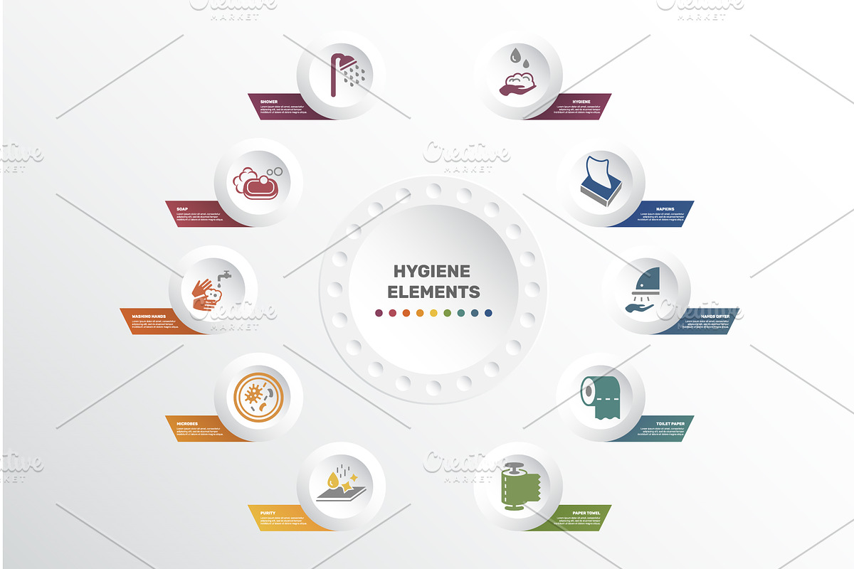 Infographic Hygiene template. Icons, a Technology Illustration by ...