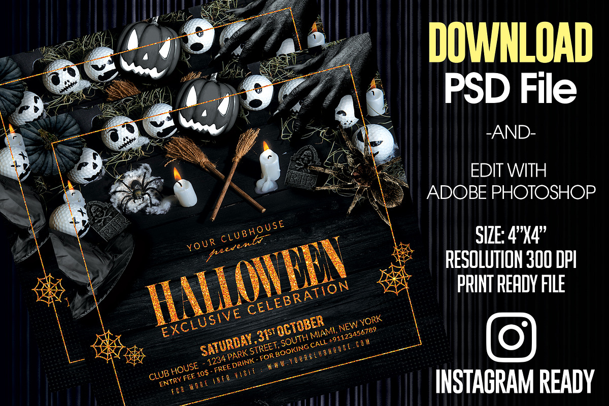 Halloween Flyer Template, a Templates & Theme by MithilaCreation (Photo 2 of 6)