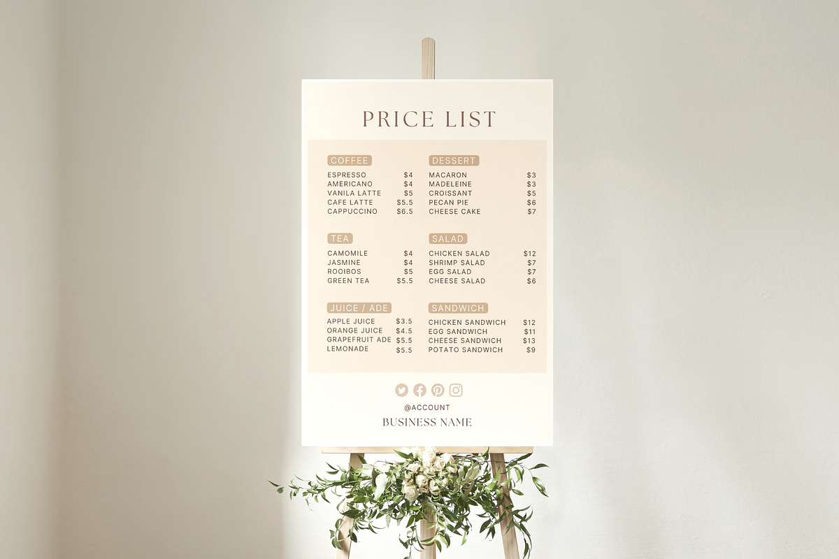 Editable Cafe Price List Template, a Flyer Template by NoheaDesignShop (Photo 6 of 10)