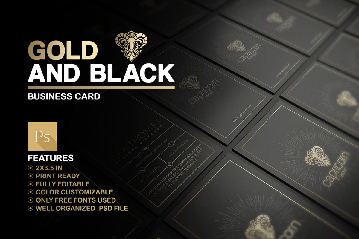 Gold And Black Business Card, a Business Card Template by Marvel (Photo 1 of 5)