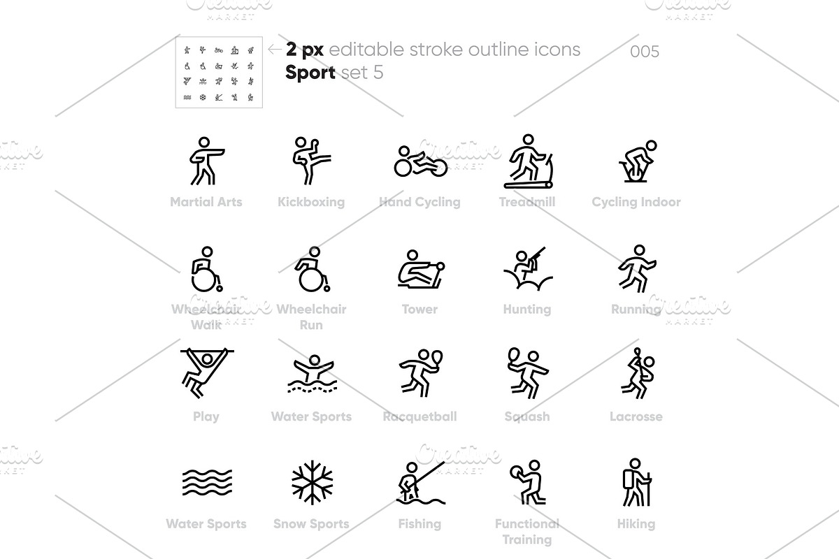 Sport and Activity outline vector, a Healthcare Illustration by theungsys
