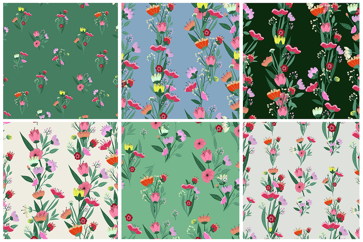 48 vector floral patterns, a Pattern Graphic by Alena Stoyko design (Photo 9 of 19)