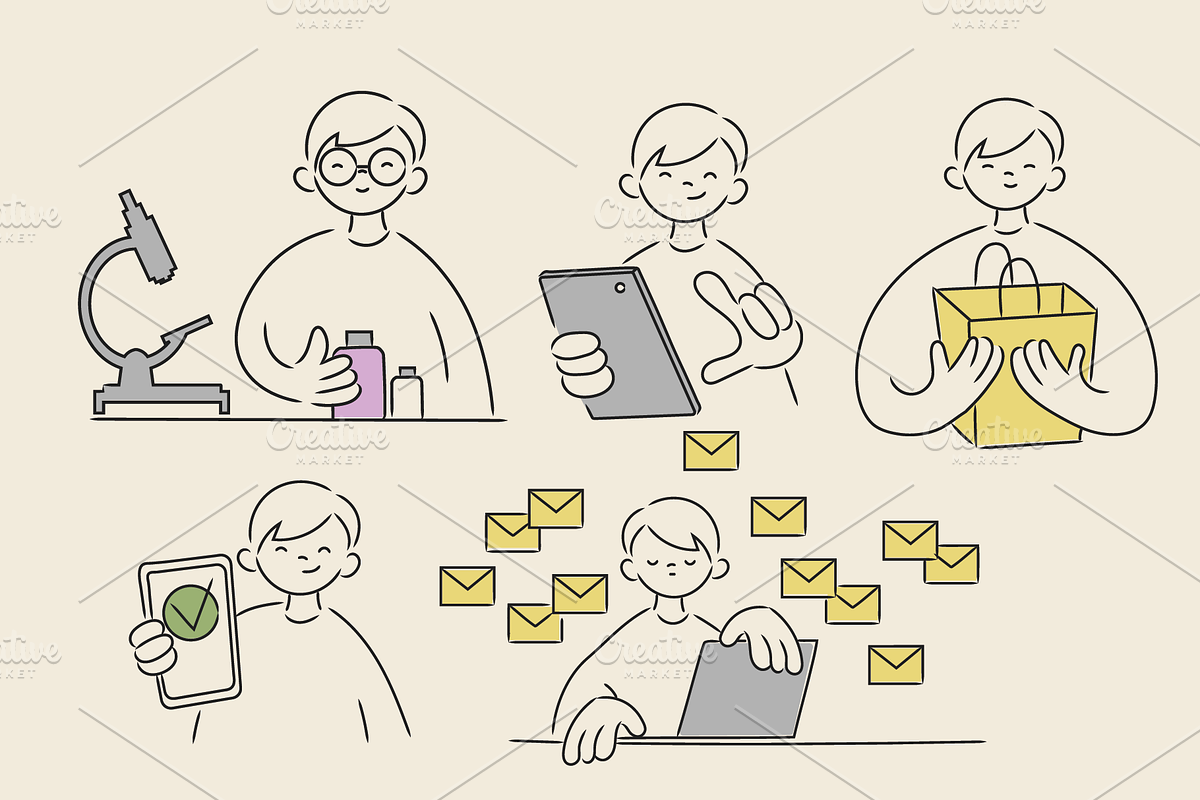 TOMMY PNG LINE ART (45 elements), a Person Illustration by Bonfloret Studio (Photo 2 of 10)