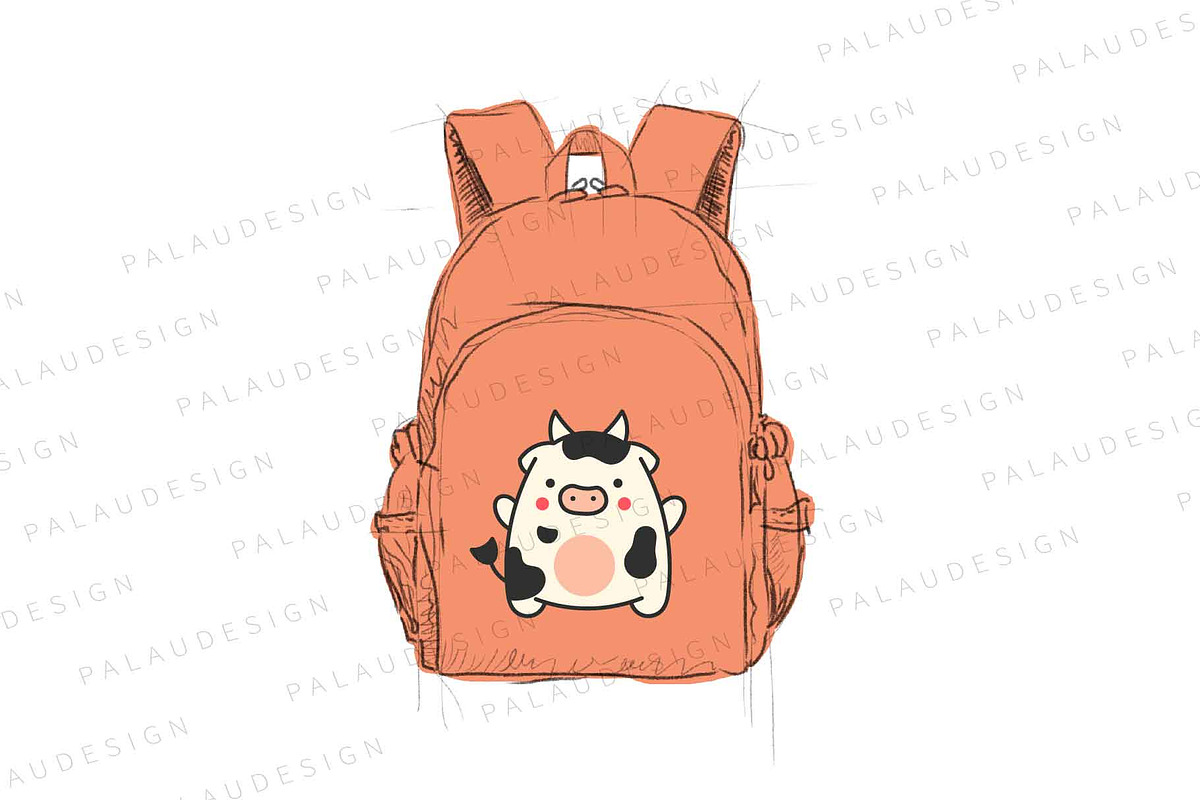 Cute Kawaii Cow Bundle, an Animal Illustration by Palau (Photo 8 of 12)