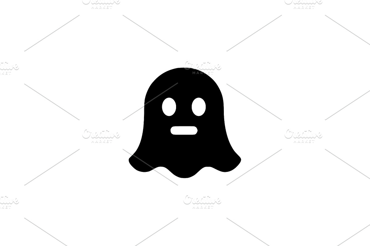 Cute Ghost Silhouette Vector, a Decorative Illustration by Vectorium Studio (Photo 1 of 4)