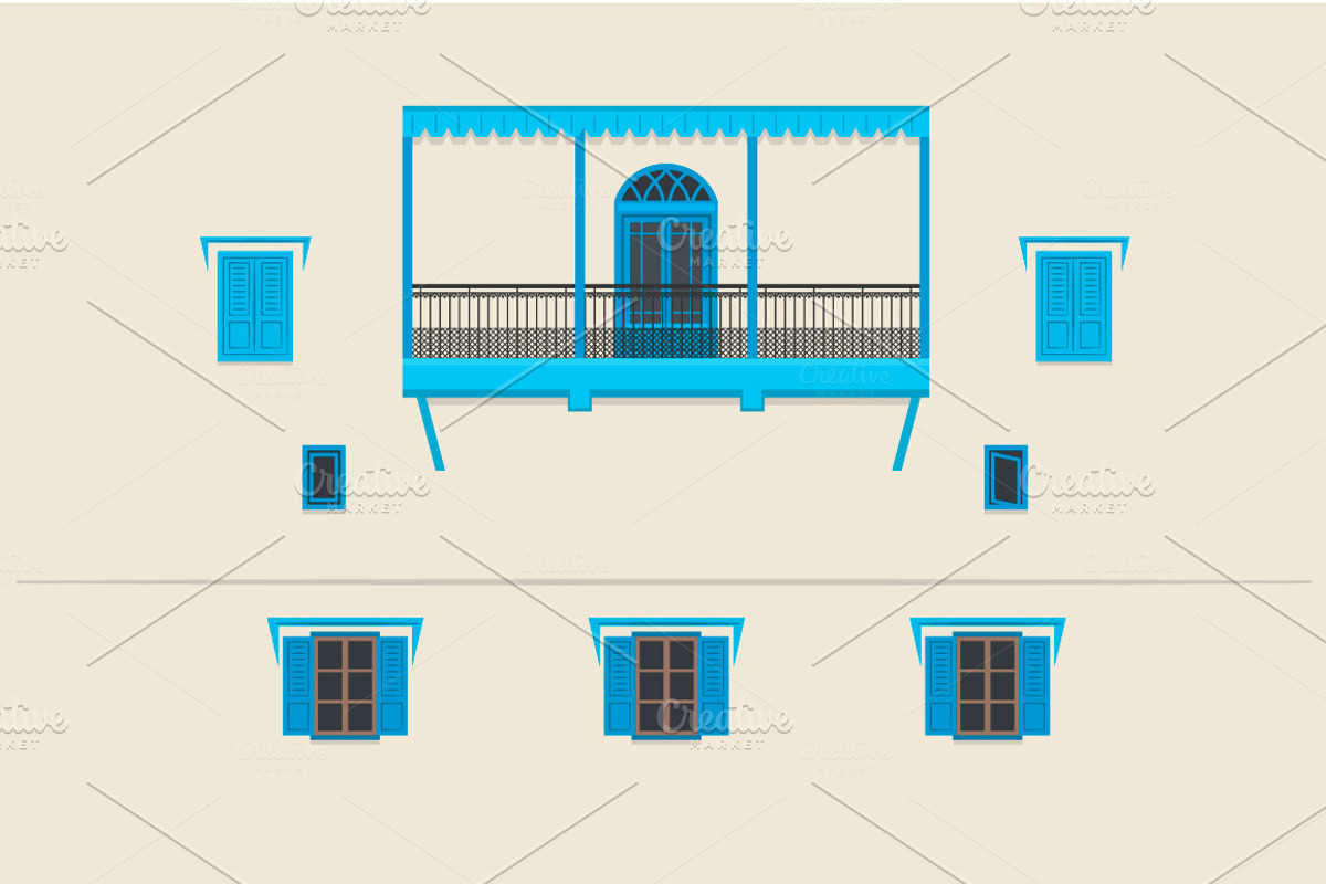 12 building facades. VECTOR, a Food Illustration by Natalka Dmitrova art (Photo 12 of 14)