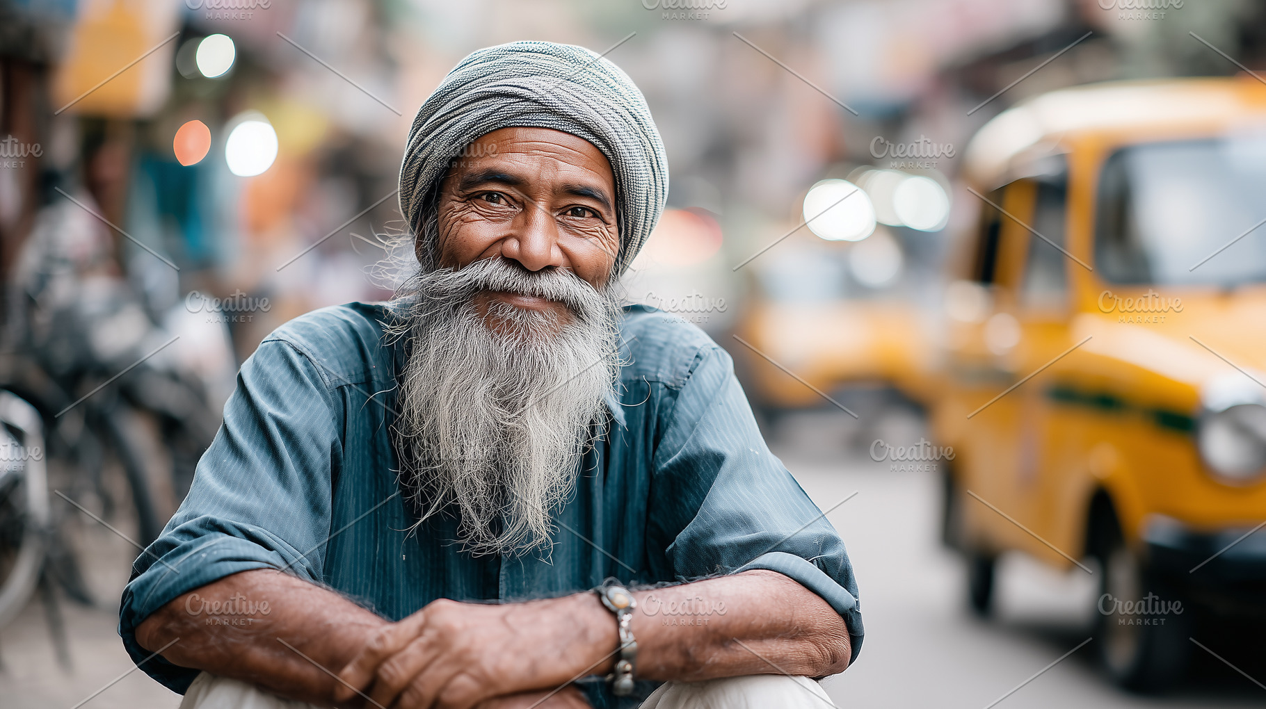 Indian elderly man with a long gray, a Person Photo by MistyDay