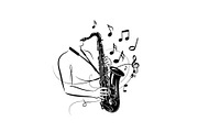 Saxophone Music Love Vector Bundle, an Illustration by Designs_River (Thumbnail 21 of 51)