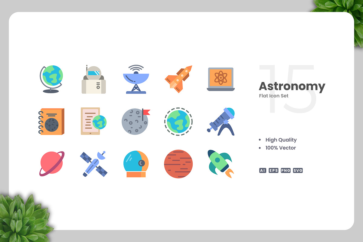 Astronomy Flat Icons, an Icon by Upnowgraphic
