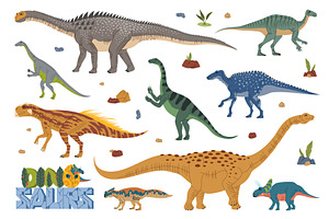 Cartoon prehistoric dinosaurs, an Animal Illustration by Buch&Bee